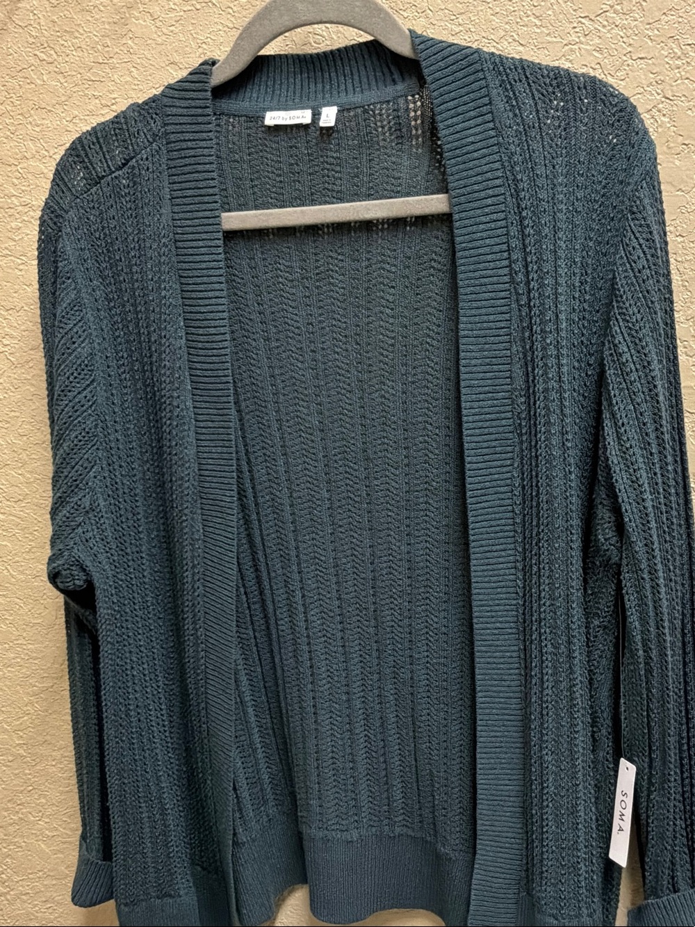 Soma Open-Front Knit Cardigan - Green